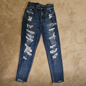 American Eagle Outfitters Ripped Dark Blue Jeans